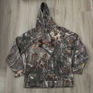 Under Armour Hoodie Mens Sz M Camo Real Tree Sweater Outdoor Hunting Nature